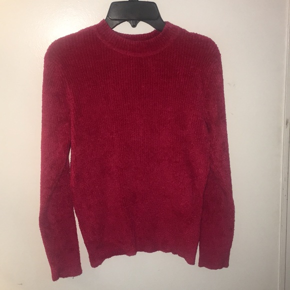 2/$25 ⬇️ Listing Vibrant Red Cozy Chenille Girl's Mock Neck Sweater - Picture 1 of 4